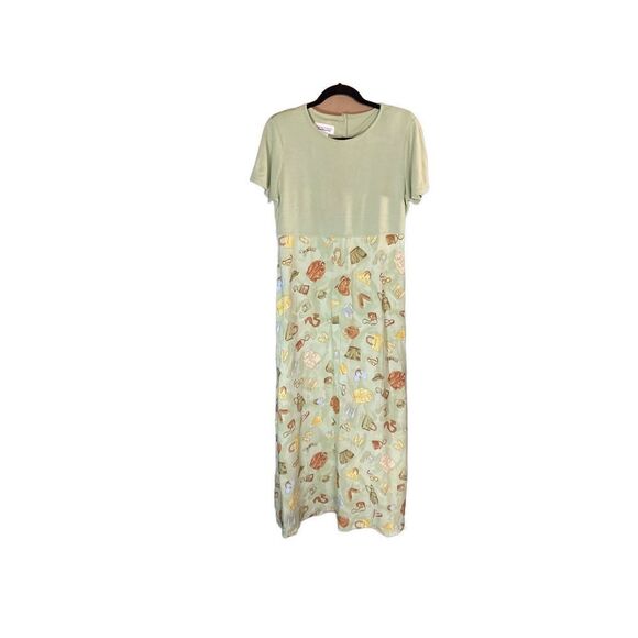Talbots Dresses & Skirts - Talbots vintage green printed travel bags, hats midi, dress, size 8